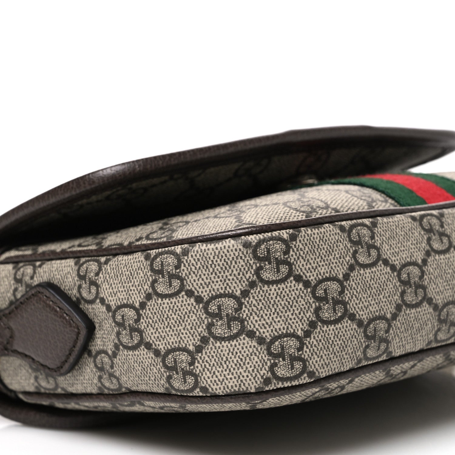 Gucci GG Supreme Monogram Textured Dollar Calfskin Small Ophidia Top Handle Shoulder Bag Beige Brown 9 of 11