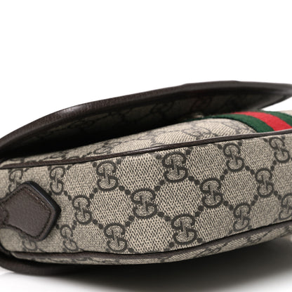 Gucci GG Supreme Monogram Textured Dollar Calfskin Small Ophidia Top Handle Shoulder Bag Beige Brown 9 of 11