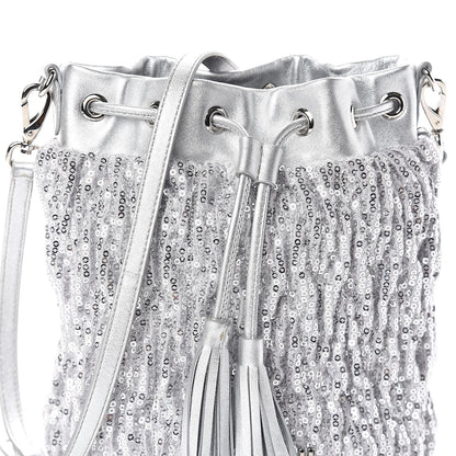 Miu Miu Paillettes Mate Bucket Bag Argento 7 of 9