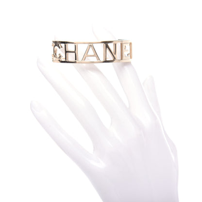 Chanel Metal Logo Cuff Gold 2 of 4