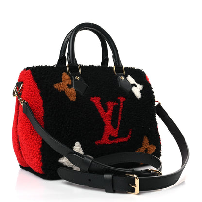 Louis Vuitton Monogram Teddy Speedy Bandouliere 25 Red 3 of 8