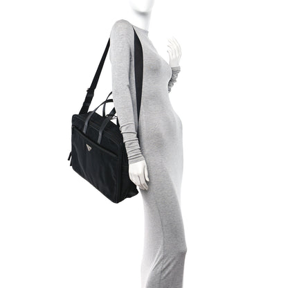 Prada Tessuto Nylon Saffiano Briefcase Black 2 of 14