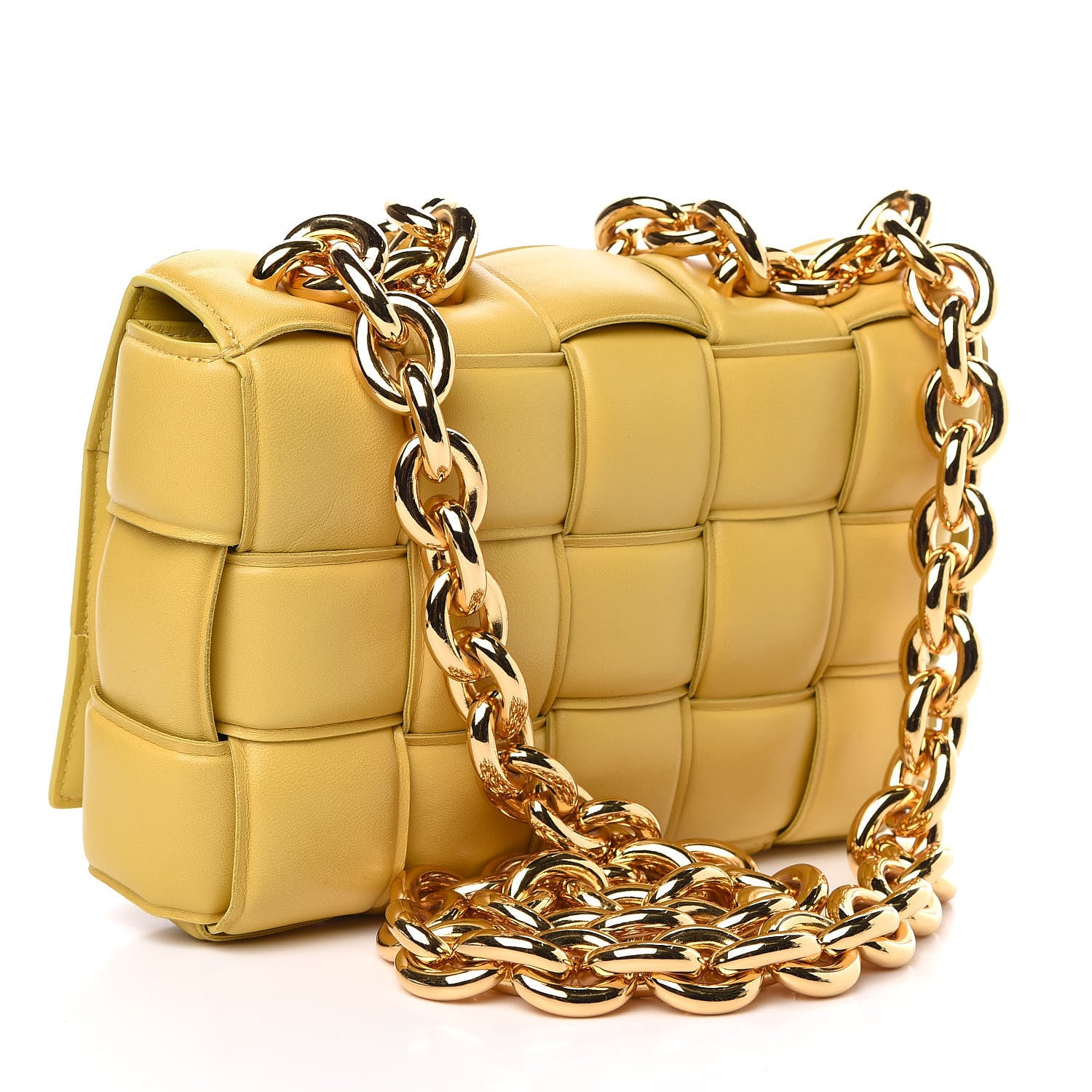 Bottega Veneta Lambskin Maxi Intreccio Padded Chain Cassette Crossbody Bag Corn 3 of 9