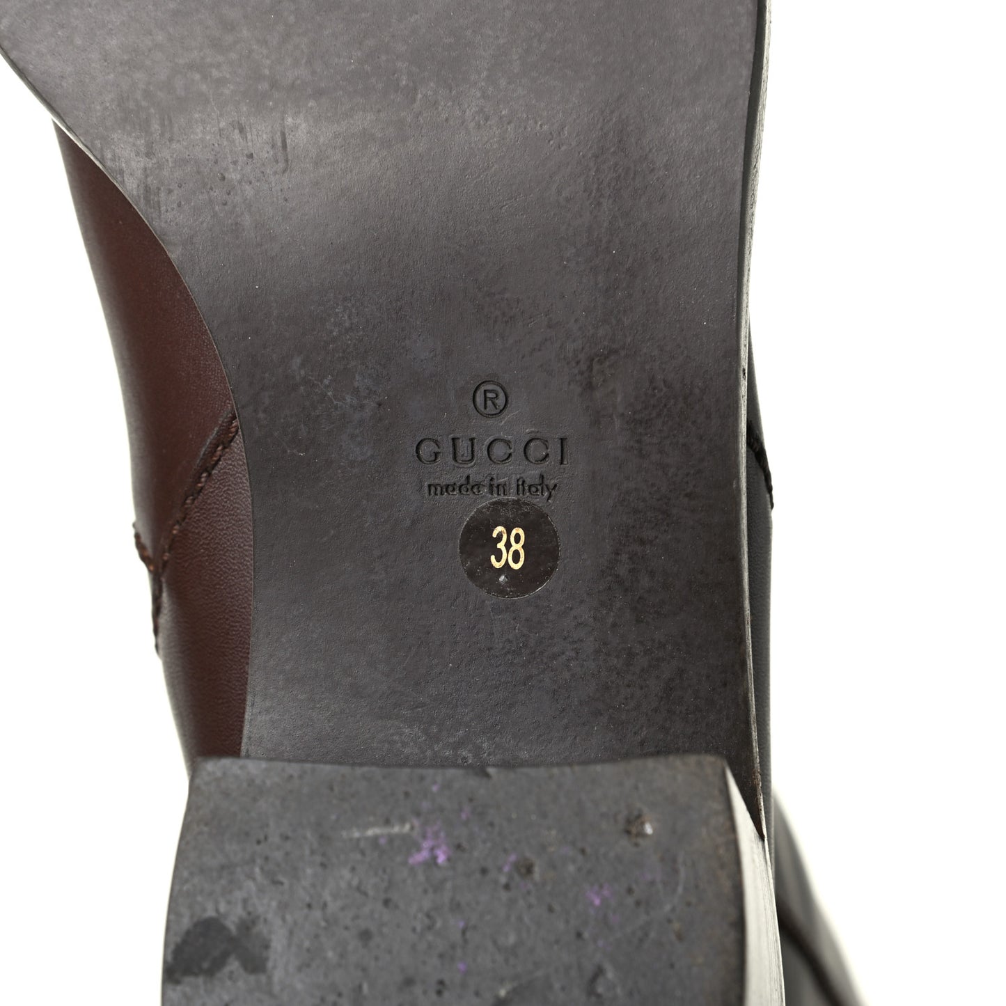 Calfskin Interlocking G Riding Boots 38 Brown