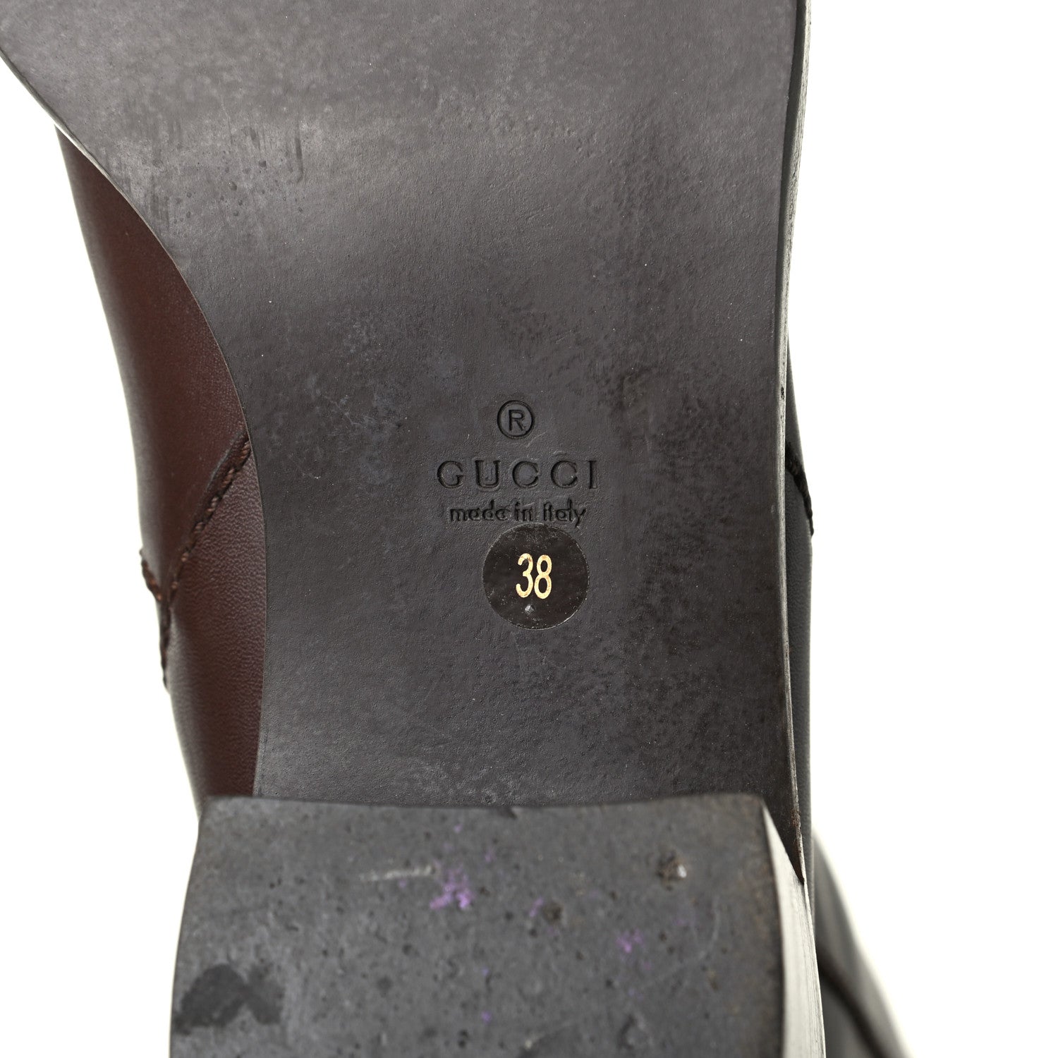 Gucci Calfskin Interlocking G Riding Boots 38 Brown 5 of 7