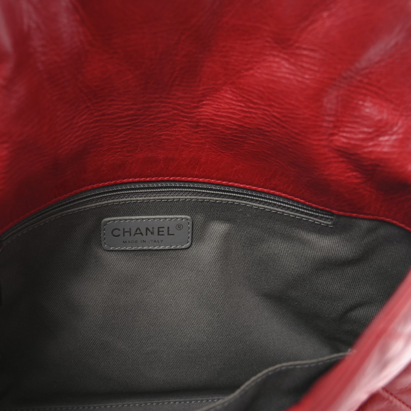 Glazed Calfskin Hobo Red