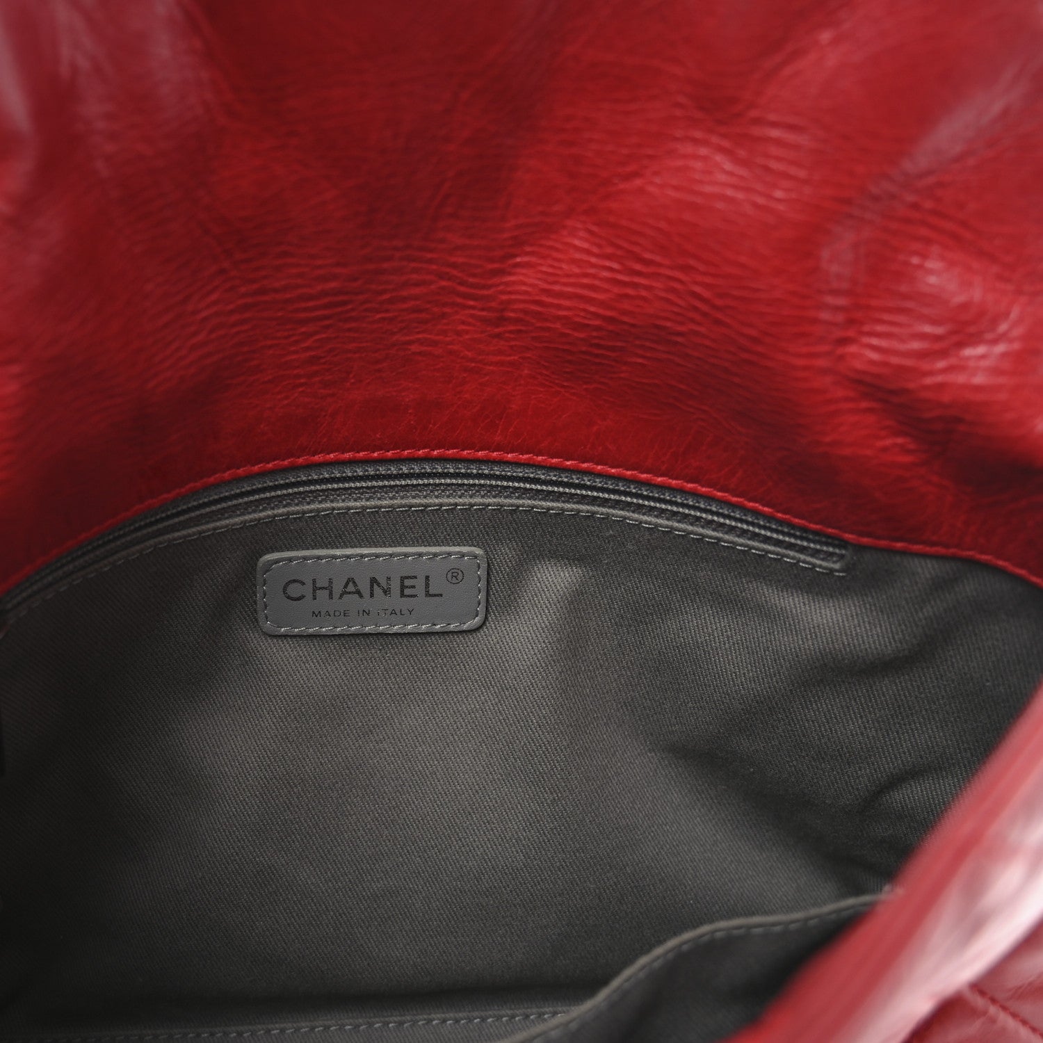 Chanel Glazed Calfskin Hobo Red 6 of 10