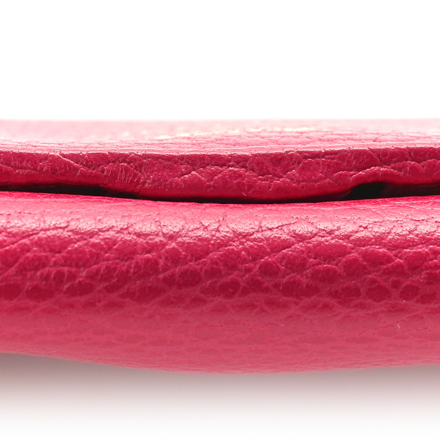 Pebbled Calfskin Continental Wallet Pink