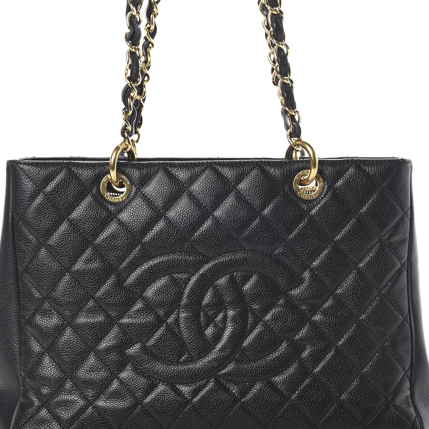Caviar Quilted Grand Shopping Tote GST Black