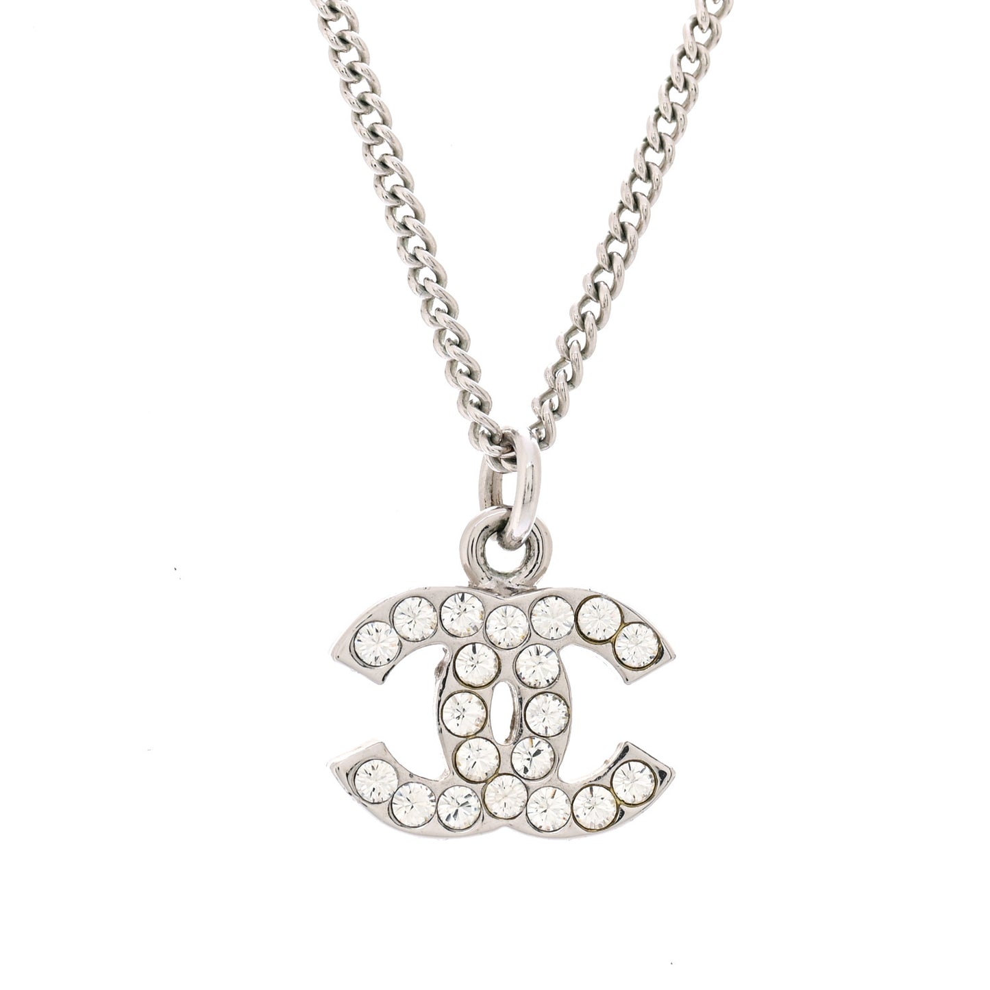 Crystal Timeless CC Necklace Silver