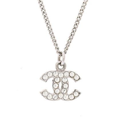 Chanel Crystal Timeless CC Necklace Silver 4 of 5