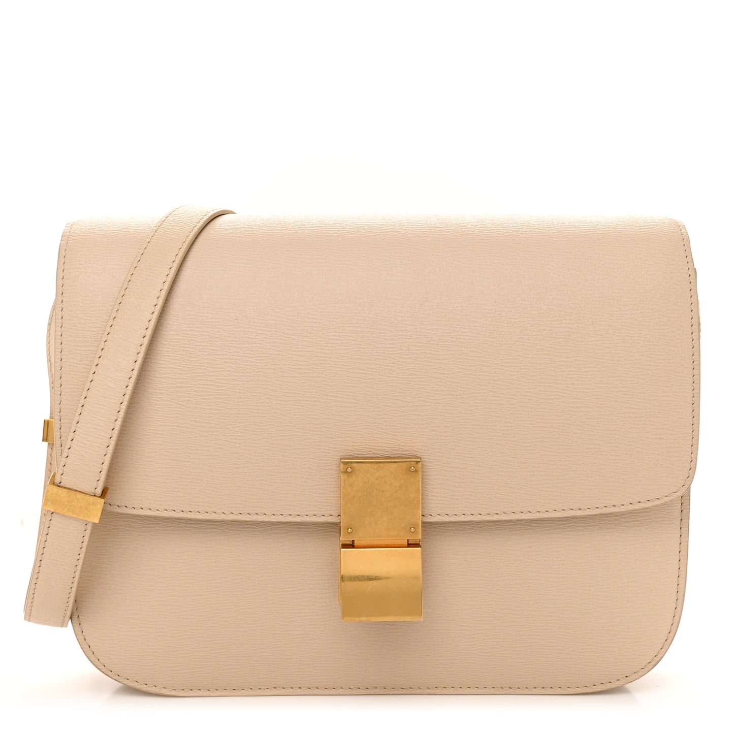 Liege Calfskin Medium Classic Box Flap Bag Powder