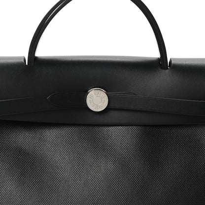 Hermes Toile H Berline Vache Hunter Herbag Zip PM 31 Black Ecru 8 of 10