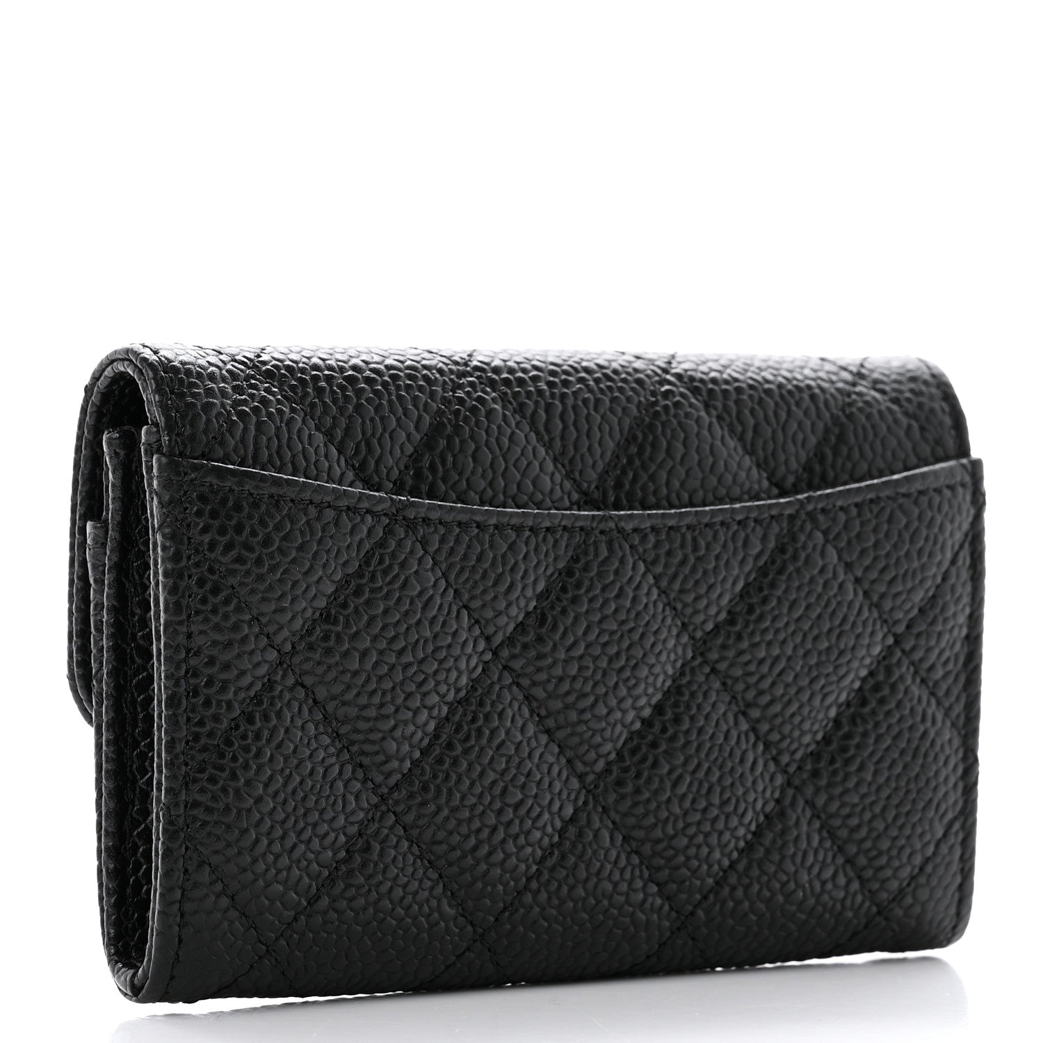 Chanel Caviar Quilted Flap Card Holder Wallet Black 3 of 8
