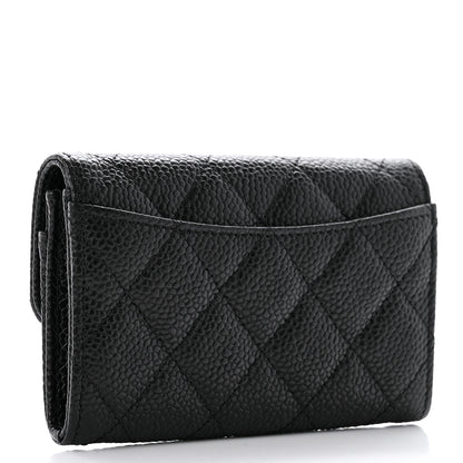 Chanel Caviar Quilted Flap Card Holder Wallet Black 3 of 8