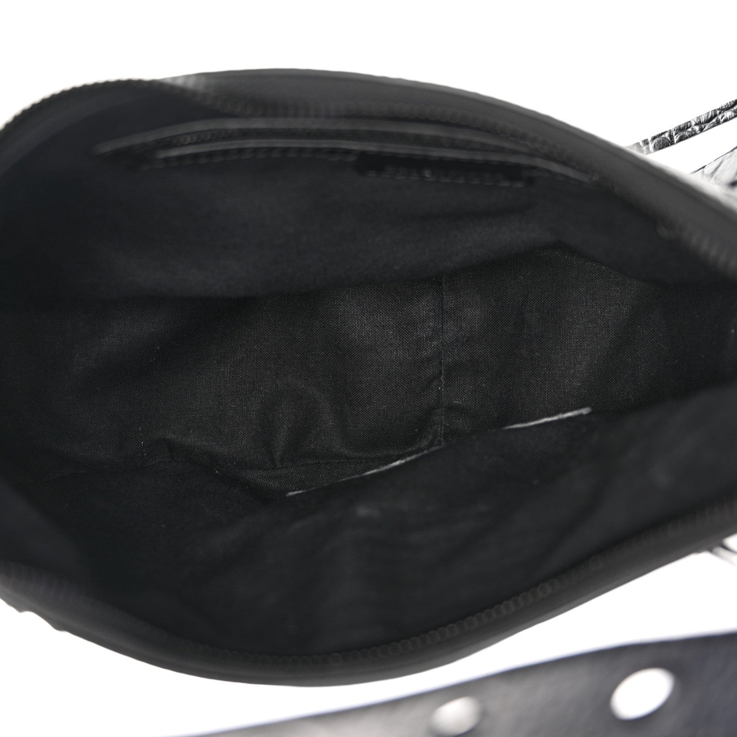 Balenciaga Extra Supple Calfskin Crocodile Embossed Monochrome Small Le Cagole Shoulder Bag Black 5 of 12