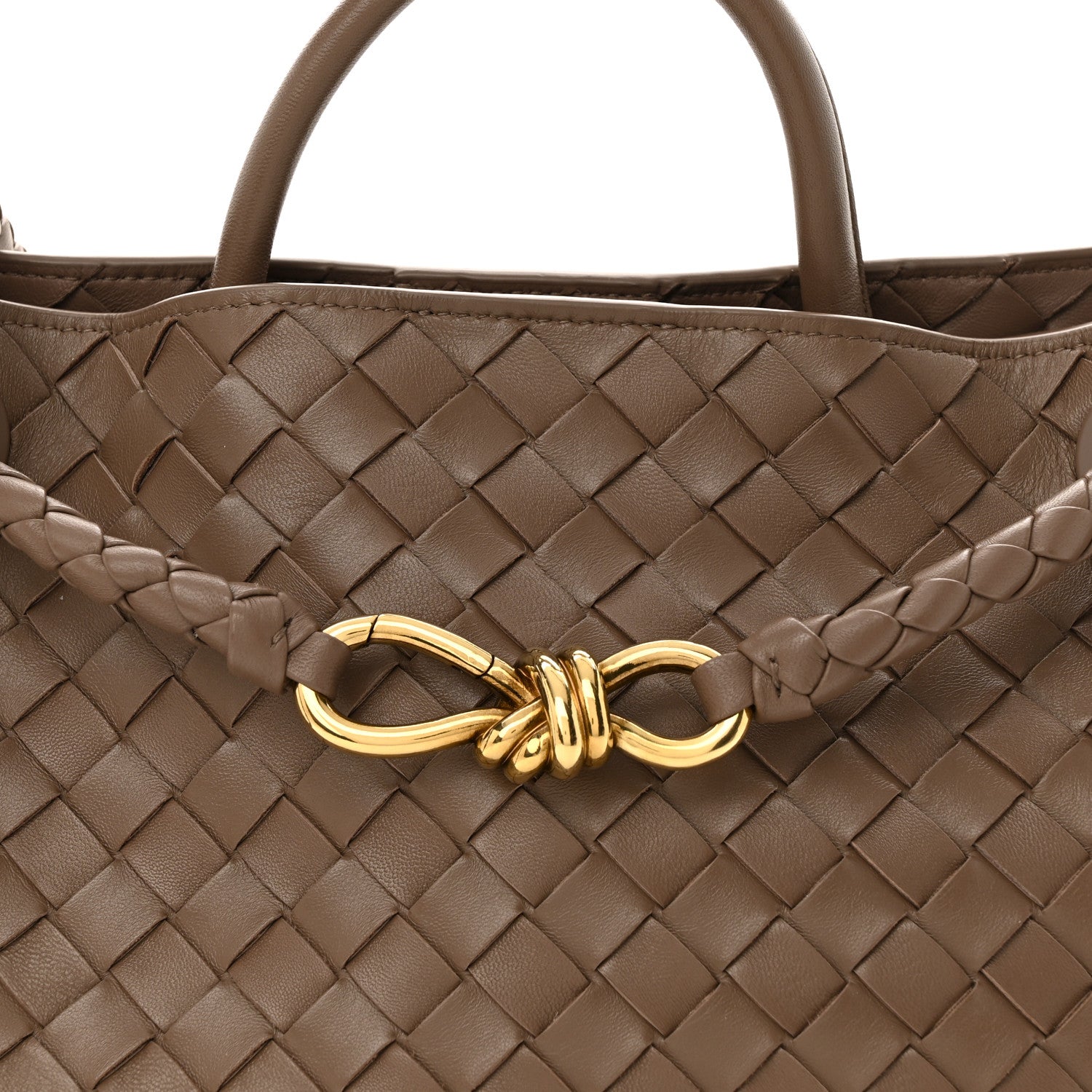 Bottega Veneta Nappa Intrecciato Medium Andiamo Shoulder Bag Taupe Grey 7 of 10