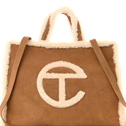 Telfar X UGG Suede Shearling Medium Shopping Bag Chestnut 8 of 10