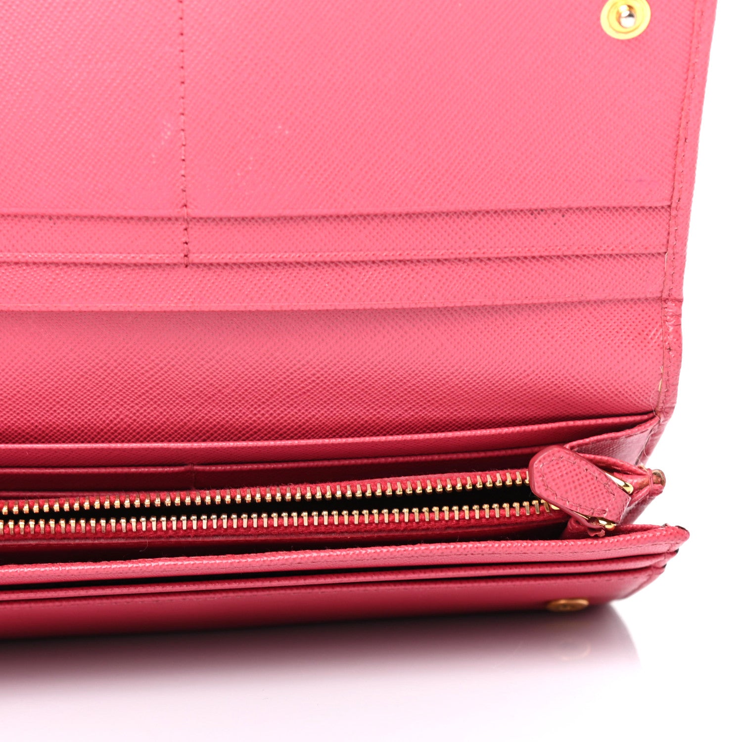 Prada Saffiano Triangle Continental Flap Wallet Peonia 5 of 8