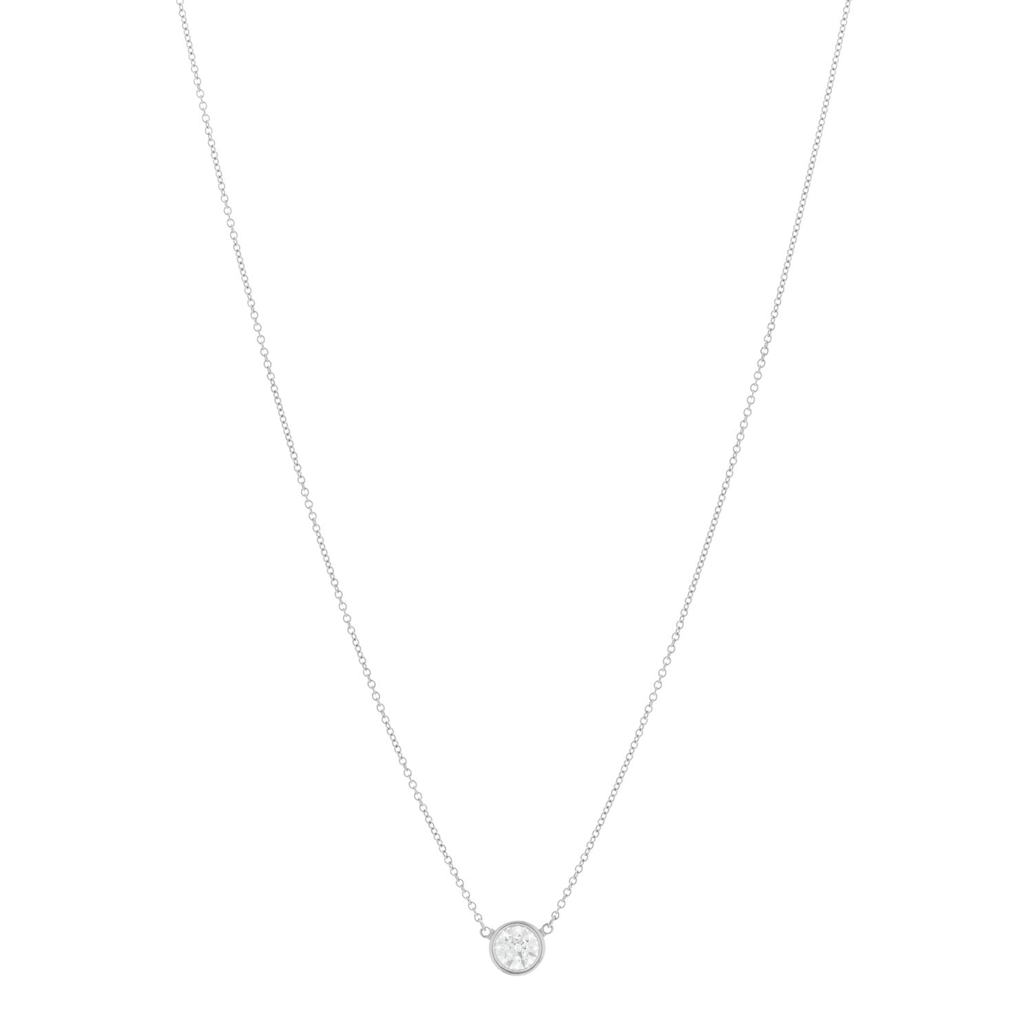 Tiffany Platinum Diamond .65ct Elsa Peretti Diamonds by the Yard Pendant Necklace 1 of 5