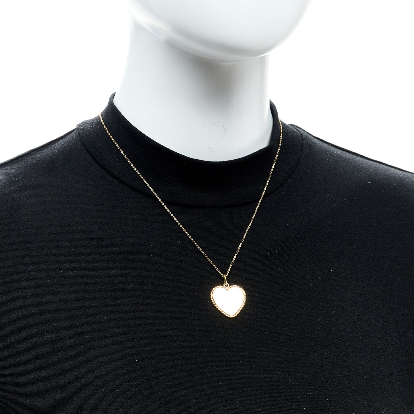 18K Yellow Gold Twist Heart Pendant Necklace