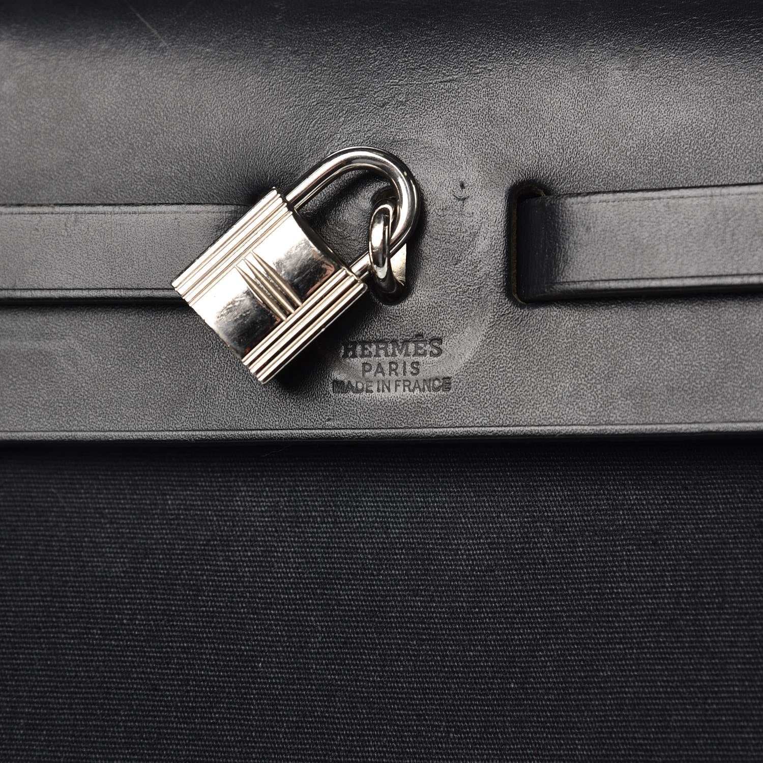 Hermes Toile Vache Calfskin Herbag 30 PM Black 11 of 26