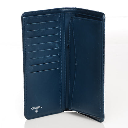 Chanel Caviar Quilted Yen Wallet Dark Blue 5 of 11
