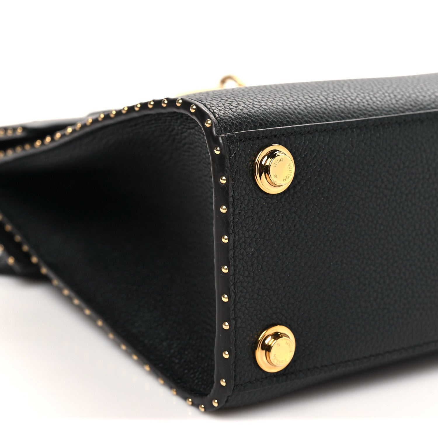 Louis Vuitton Calfskin Taurillon Studded City Steamer One Handle Bag Black 7 of 8