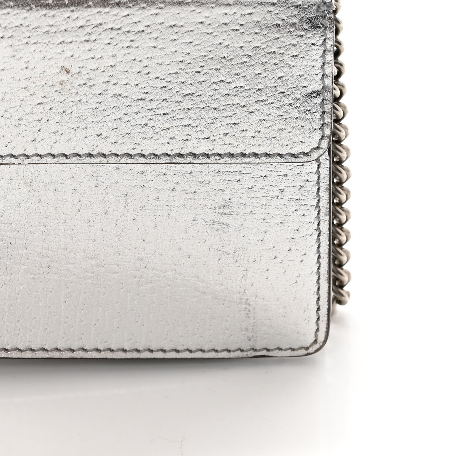 Gucci Metallic Calfskin Crystal Super Mini Dionysus Shoulder Bag Silver 11 of 14