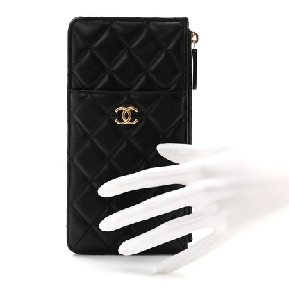 Chanel Lambskin Quilted Egyptian Amulet Classic Flat Wallet Pouch Black 2 of 7