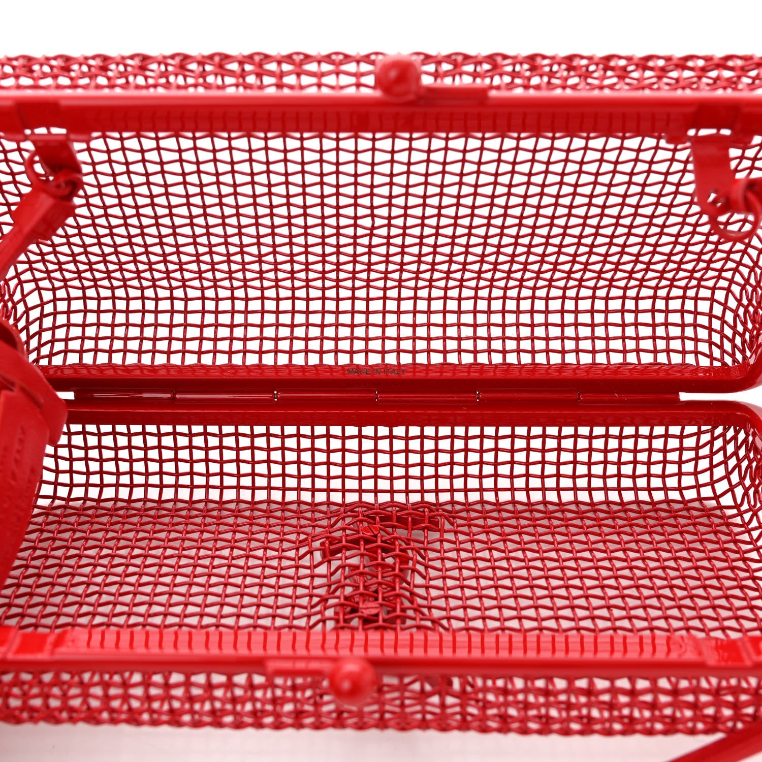 Saint Laurent Brass Lambskin Monogram Cassandre Cage Bag Rouge Flamme 5 of 10