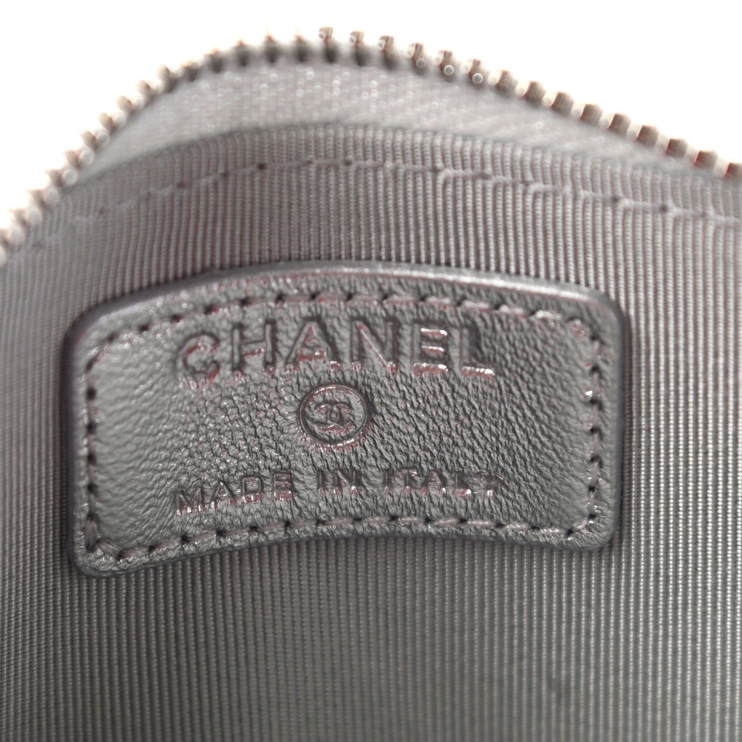Chanel Gradient Metallic Calfskin Quilted Zip Around Coin Purse Wallet Silver Blue Yellow Purple 6 of 8