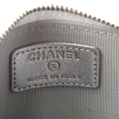 Chanel Gradient Metallic Calfskin Quilted Zip Around Coin Purse Wallet Silver Blue Yellow Purple 6 of 8