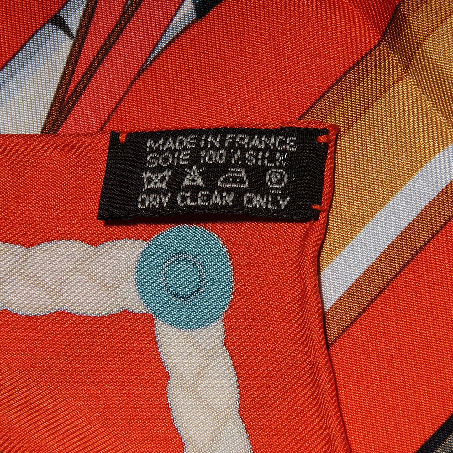 Silk Les Cannes Scarf 90 Orange