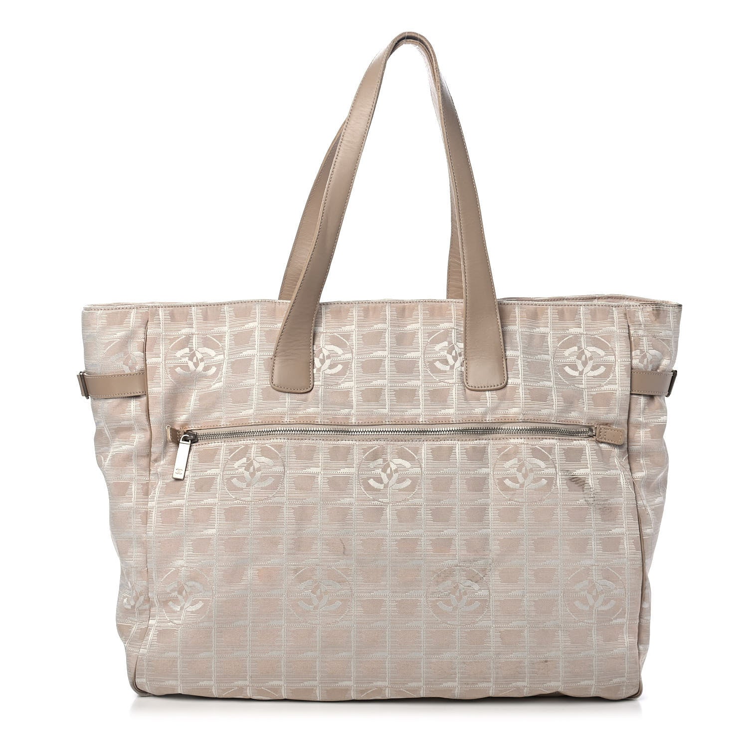 Chanel Metallic Nylon Travel Tote Beige 1 of 5