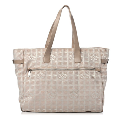 Chanel Metallic Nylon Travel Tote Beige 1 of 5