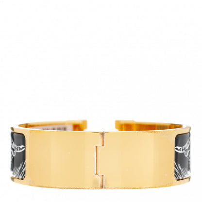 Hermes Enamel Print Guepards Wide Clic Clac H Bracelet GM Positif Negatif 2 of 7