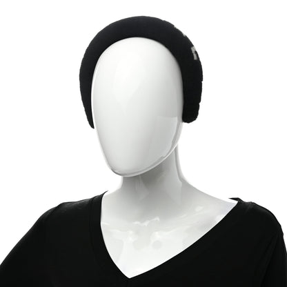 Chanel Shearling Logo Headband Black White 2 of 5