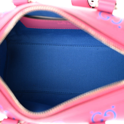 Gucci Calfskin GG Tennis Bi-Color Embossed Mini Duffle Bag Modern Fucsia Modern Blue 5 of 11