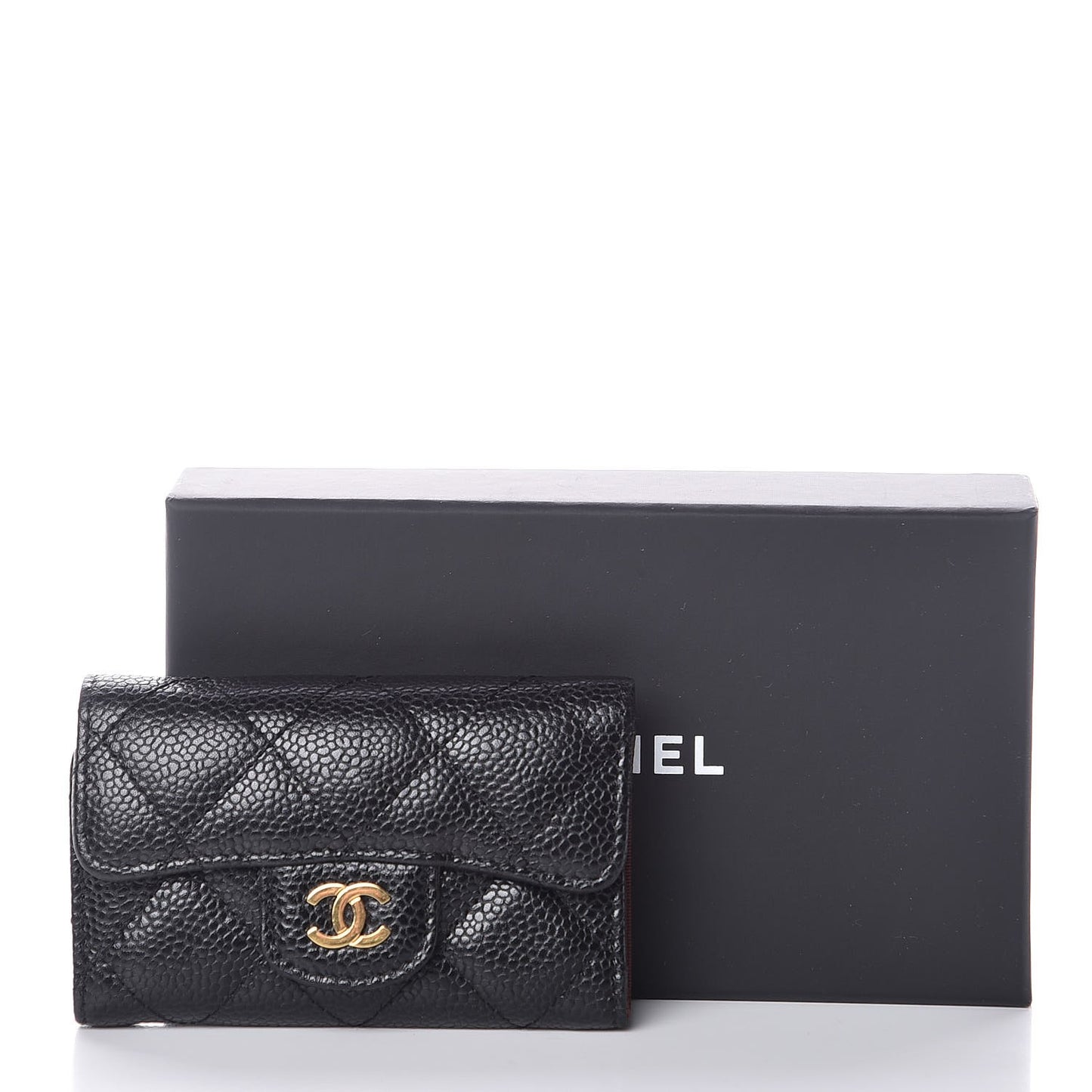 Caviar Quilted 6 Key Holder Black