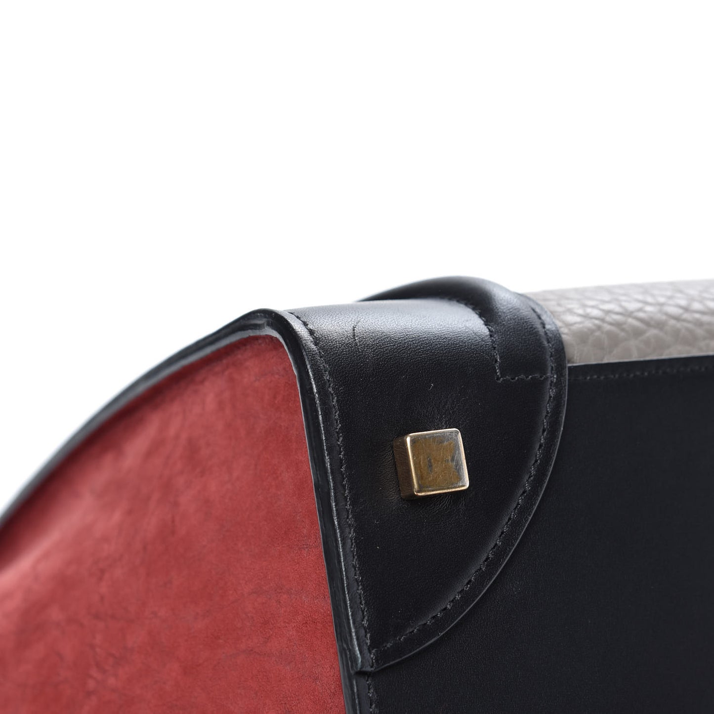 Bullhide Calfskin Suede Mini Tri-Color Luggage Dark Ruby