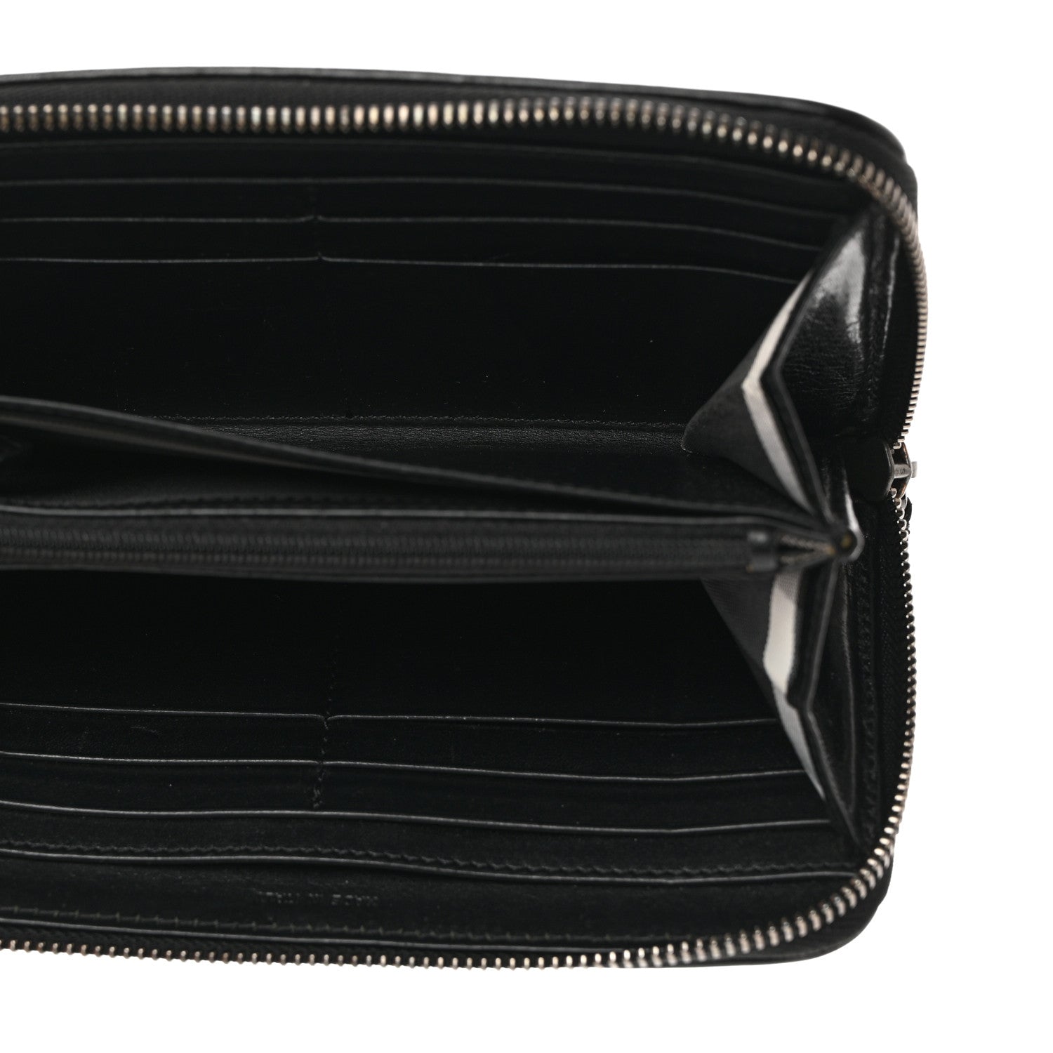 Burberry Calfskin Studded Zip Around Wallet Black 5 of 8