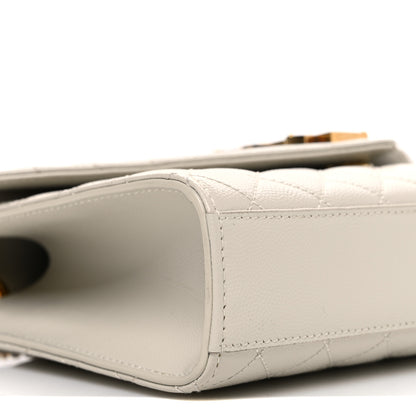 Saint Laurent Grain De Poudre Textured Mixed Matelasse Medium Triquilt Monogram Satchel Crema Soft 8 of 10