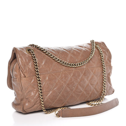 Chanel Crumpled Caviar Quilted Large Shiva Flap Beige 3 of 15