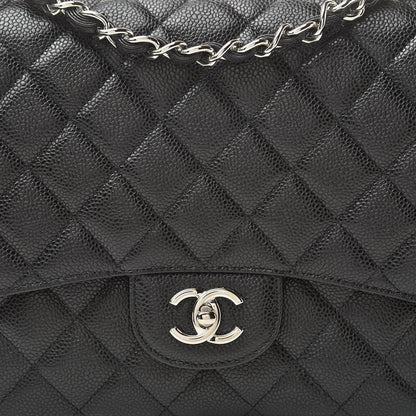 Chanel Caviar Quilted Jumbo Single Flap Black 8 of 11