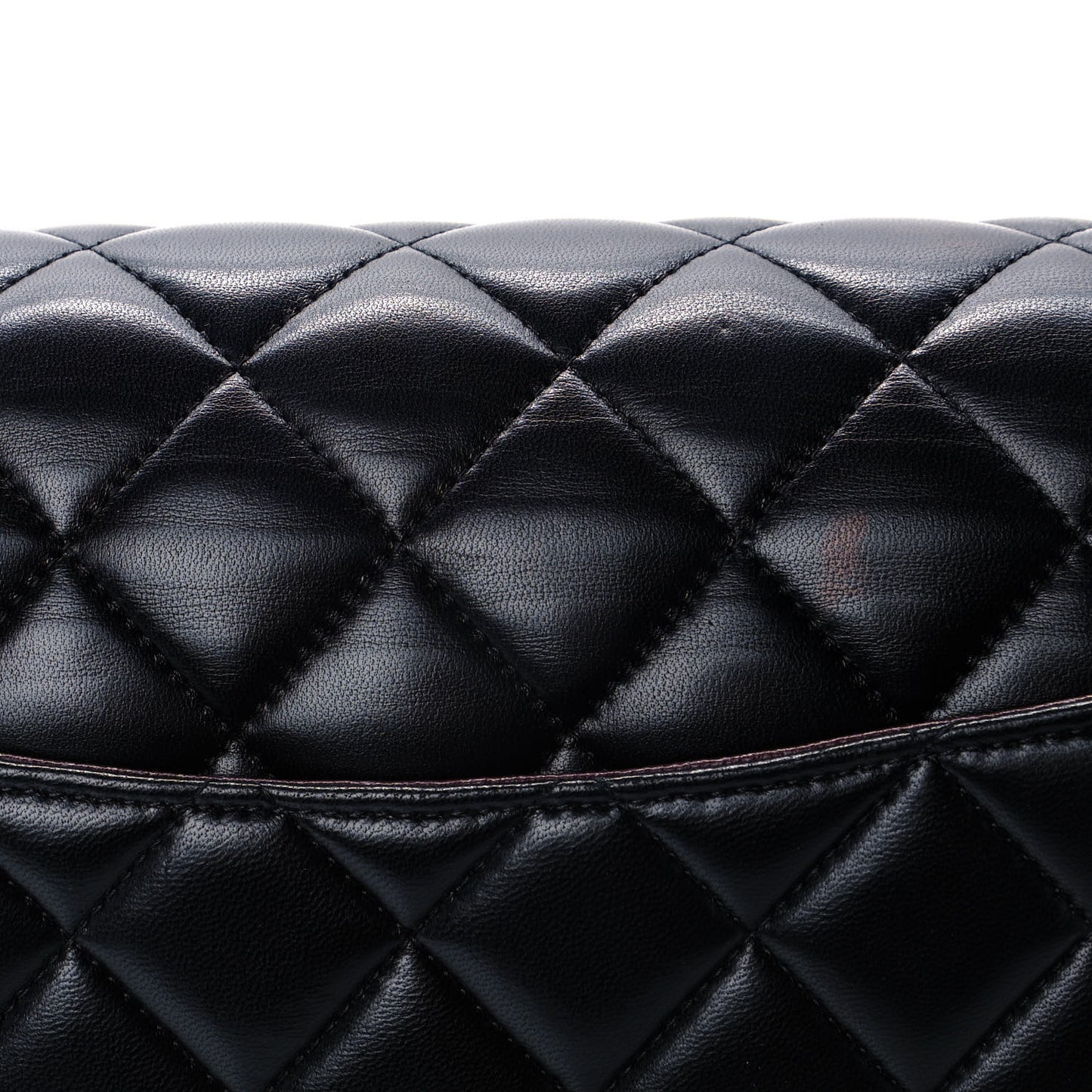 Lambskin Quilted Jumbo Double Flap Black