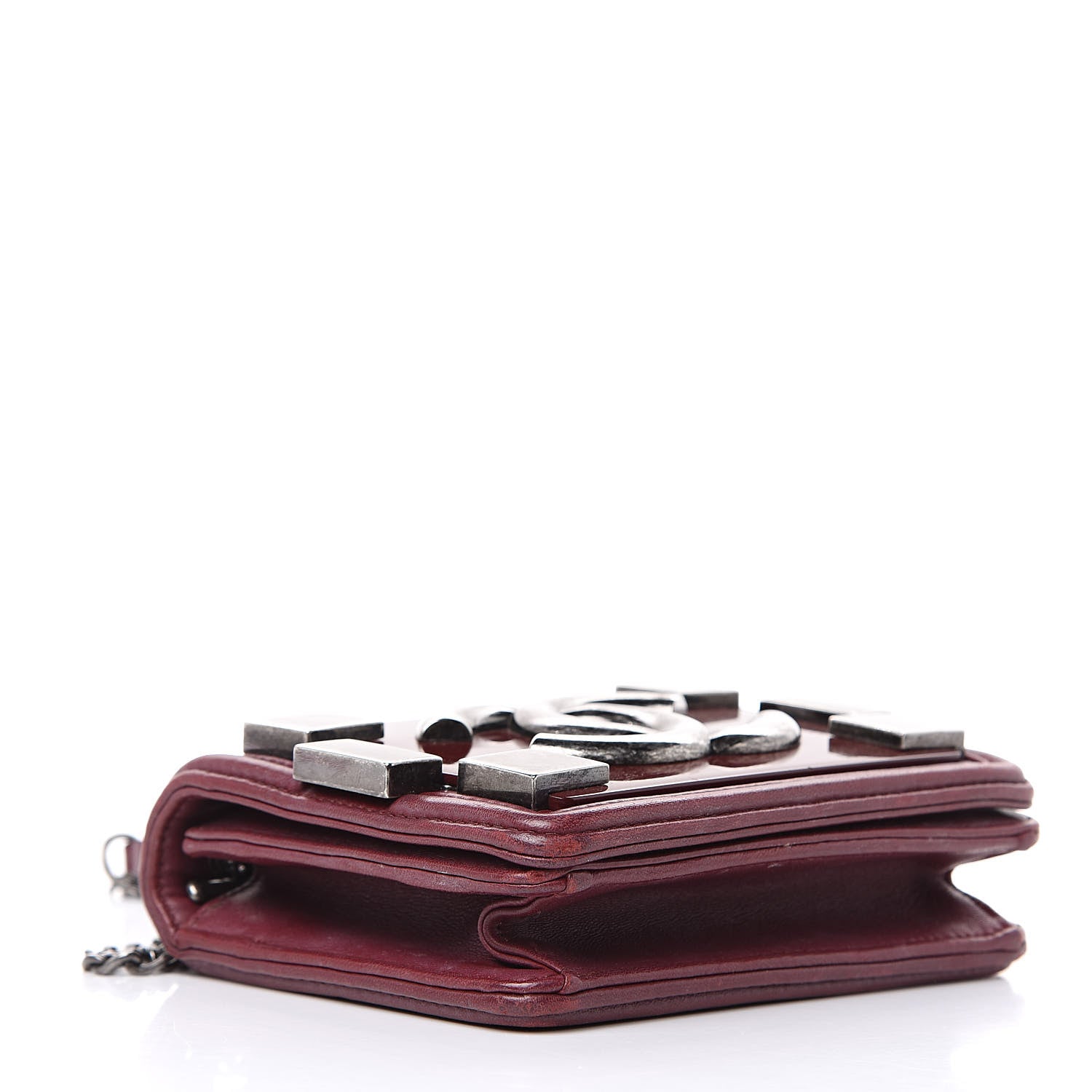 Chanel Lambskin Plexiglass Boy Brick Burgundy 4 of 17