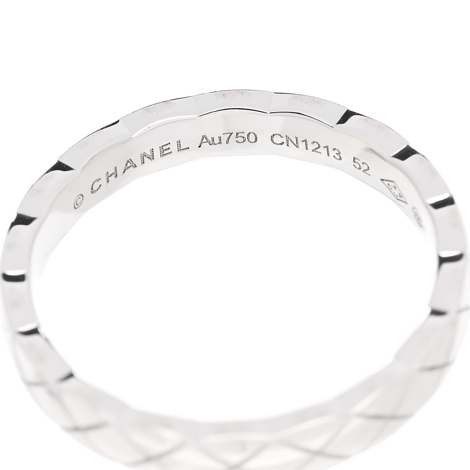 Chanel 18K White Gold Mini Coco Crush Ring 52 6 4 of 6
