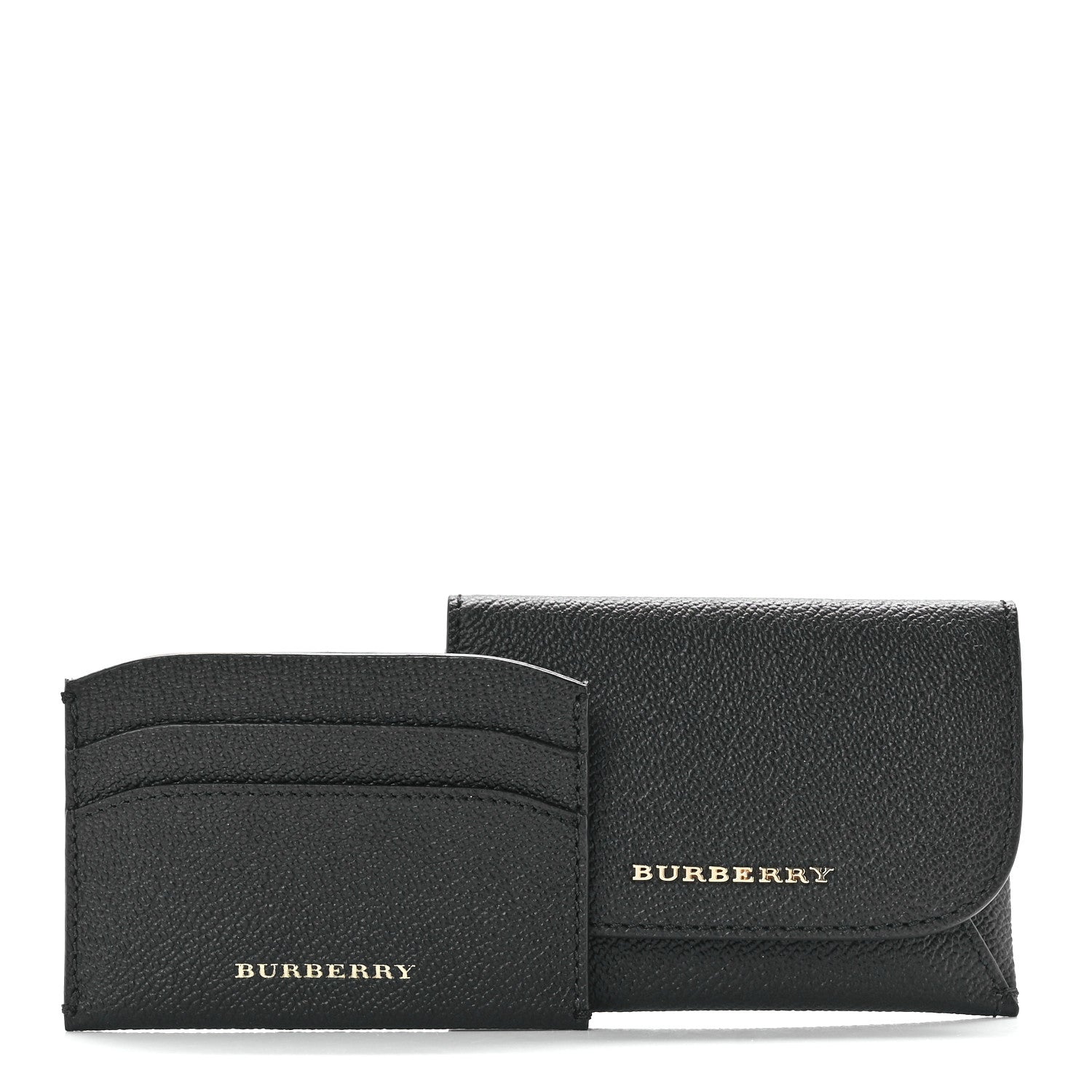 Burberry Soft Grain Calfskin Haymarket Check Mayfield Card Case Black 1 of 12