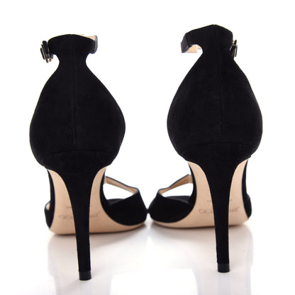 Jimmy Choo Suede Annie 85 Sandals 38 Black 7 of 10